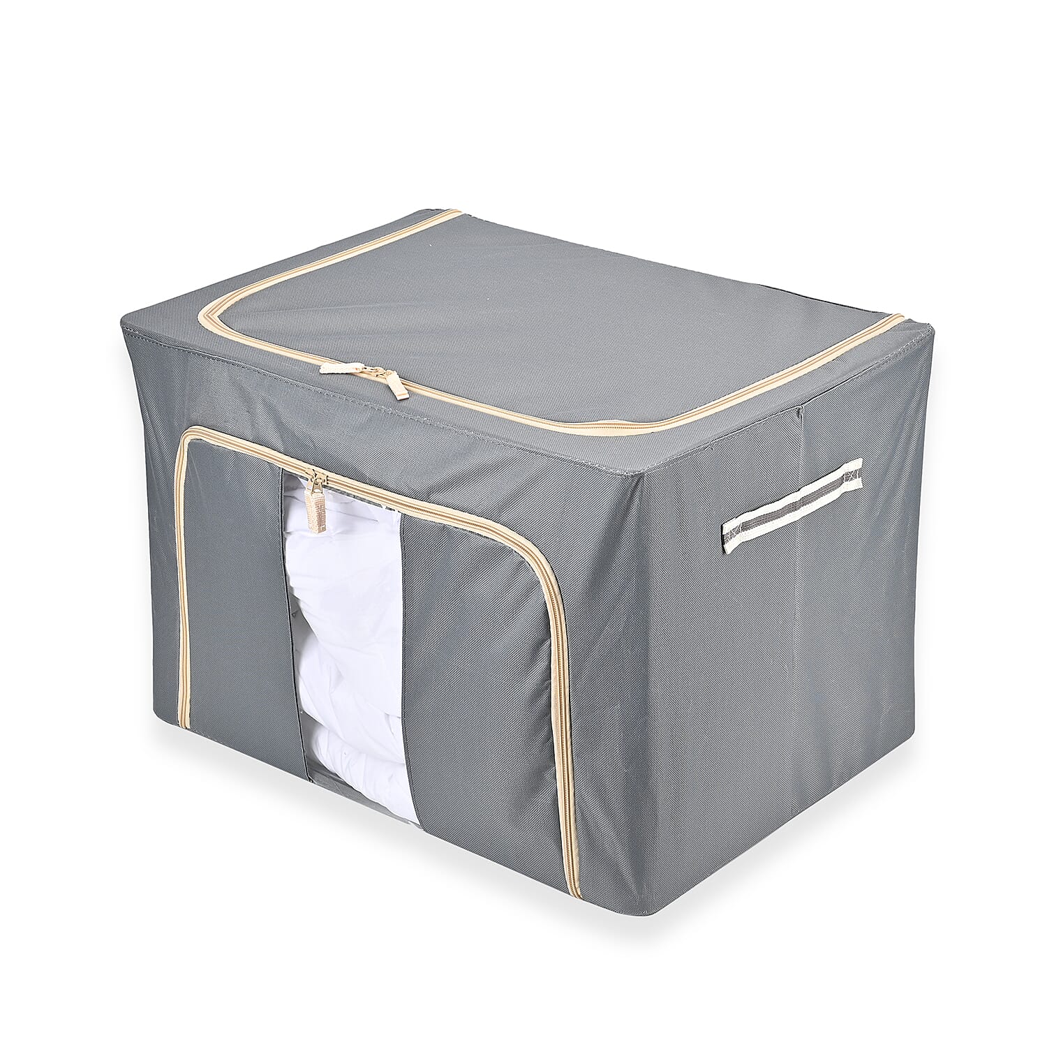 Spring Clean - Super Tidy Storage Box with Metal Frame - 100L  (Size 60x42x40 cm) - Grey