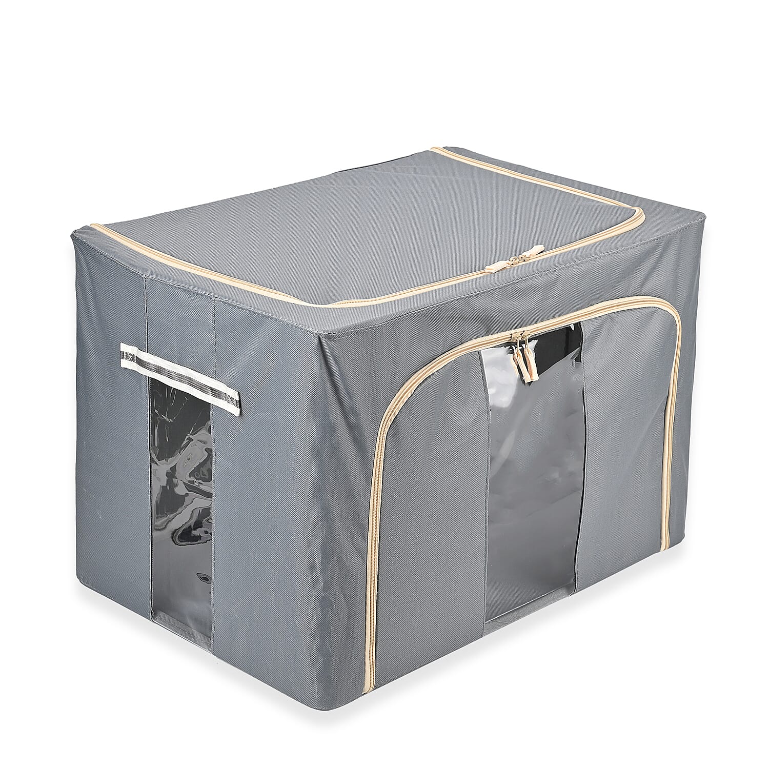 Spring Clean - Super Tidy Storage Box with Metal Frame - 100L  (Size 60x42x40 cm) - Grey