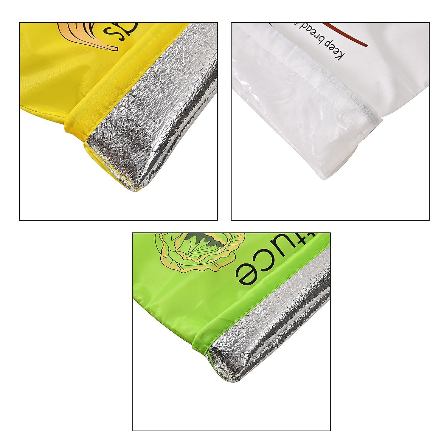 Homesmart Set of 3 Fresh Tie and Bread Bags - Green, Yellow - White