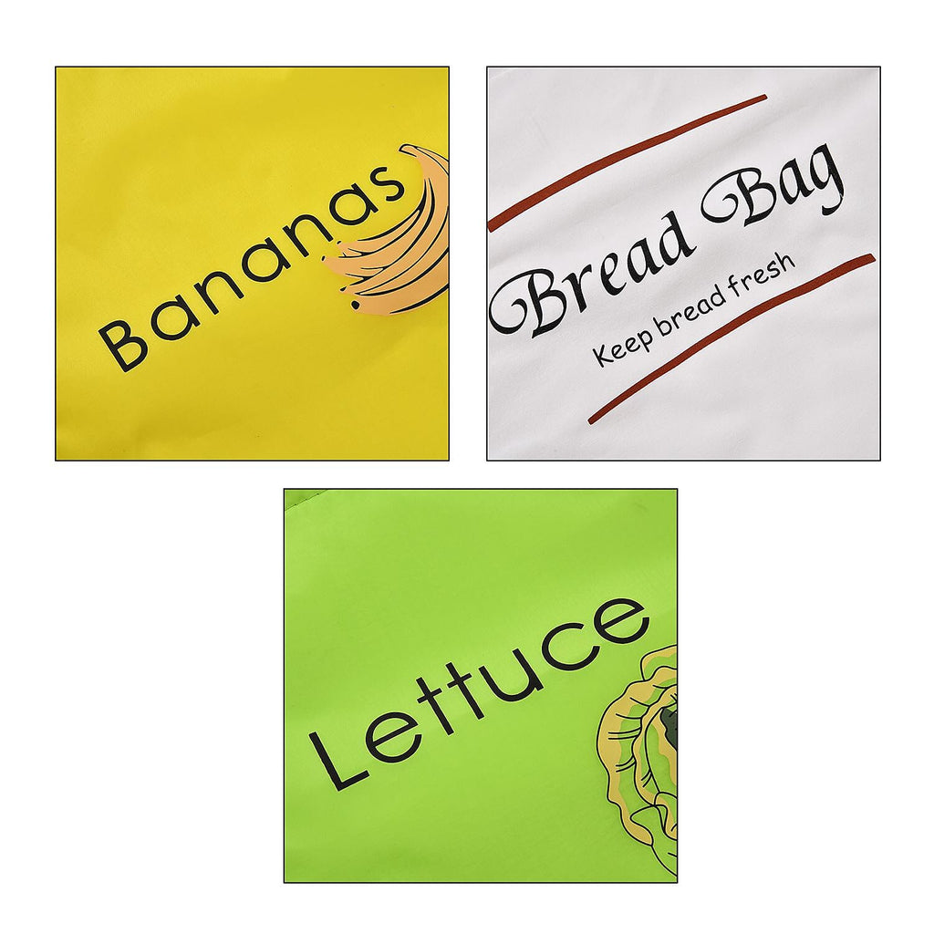 Homesmart Set of 3 Fresh Tie and Bread Bags - Green, Yellow - White