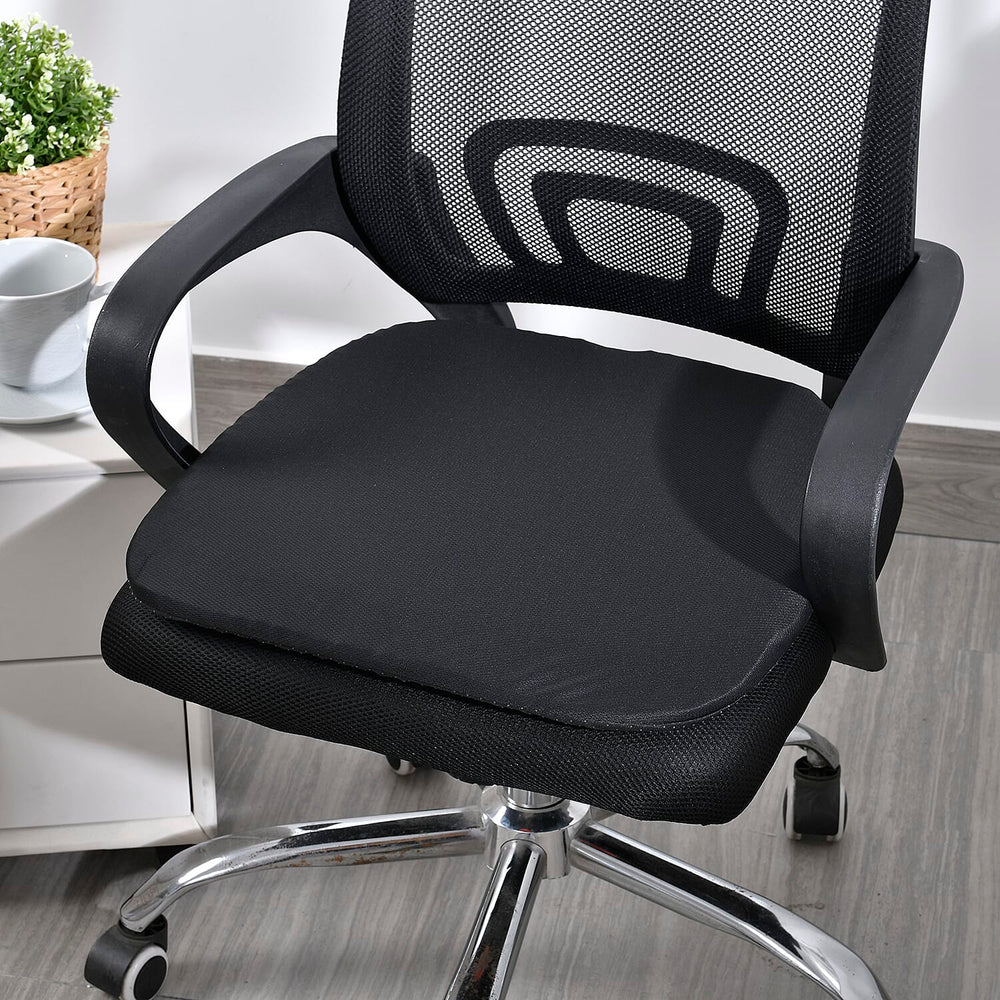 Homesmart TPE Gel Seat cushion with Cover (Size 44x43x3 cm) - Black