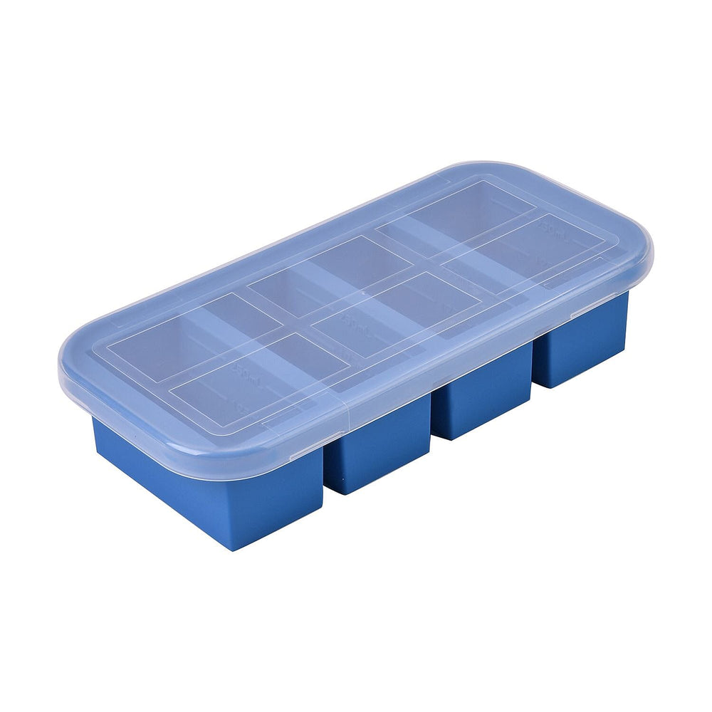 Set of 2 Homesmart 100% Food Grade Silicone Reusable Freezer Tray with Lid (Size 29x14x6 cm) - Blue