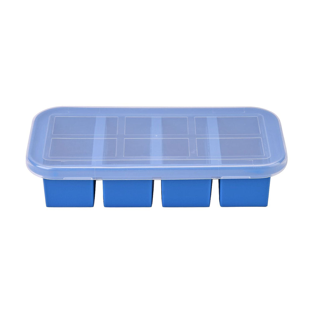 Set of 2 Homesmart 100% Food Grade Silicone Reusable Freezer Tray with Lid (Size 29x14x6 cm) - Blue