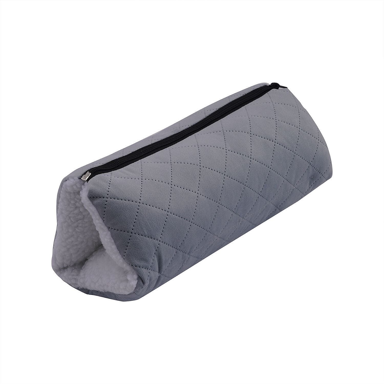 Homesmart 2 in 1 Vibrating Massage Foldable Pillow (Size 38x33x6 Cm) - Grey - Requires 2 AA Batteries (Not Included)