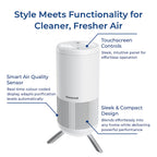Honeywell Round Air Purifier - True HEPA filtration, Air Quality Indicator with Sensor Monitoring, Automatic Cleaning Model, Ultra Quiet.