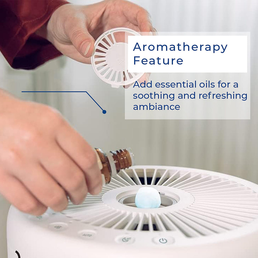 Honeywell Round Air Purifier - True HEPA filtration, Air Quality Indicator with Sensor Monitoring, Automatic Cleaning Model, Ultra Quiet.
