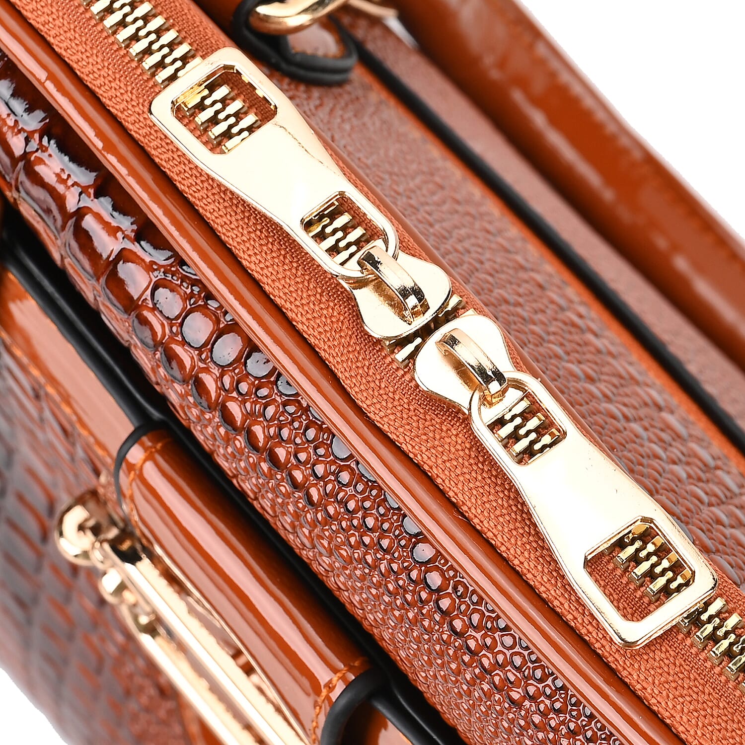 Hong Kong CloseOut-Stylish Lizard Embossed Crossbody Bag (Size 29x13x21 cm) - Brown