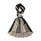 CLOSEOUT DEAL - Designer  Luxurious Horse Print Warm Shawl - Black