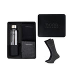 ONE TIME CLOSEOUT  - Premium Hugo Boss Crew Socks- Gift Set includes a Glass Bottle and 2 Pairs of high-quality Designer Socks
