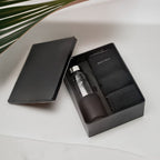 ONE TIME CLOSEOUT  - Premium Hugo Boss Crew Socks- Gift Set includes a Glass Bottle and 2 Pairs of high-quality Designer Socks
