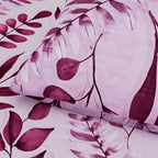 Hush Haven 6 Piece Digital Floral Print Duvet Cover Set - Inc. 1 Duvet Cover, 1 Fitted Sheet with 2 Housewife - 2 Oxford Pillowcases (Double) - Pink