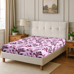 Hush Haven 6 Piece Digital Floral Print Duvet Cover Set - Inc. 1 Duvet Cover, 1 Fitted Sheet with 2 Housewife - 2 Oxford Pillowcases (Double) - Pink