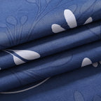 Hush Haven 6 Piece Digital Floral Print Duvet Cover Set - Inc. 1 Duvet Cover, 1 Fitted Sheet with 2 Housewife - 2 Oxford Pillowcases (King) - Blue