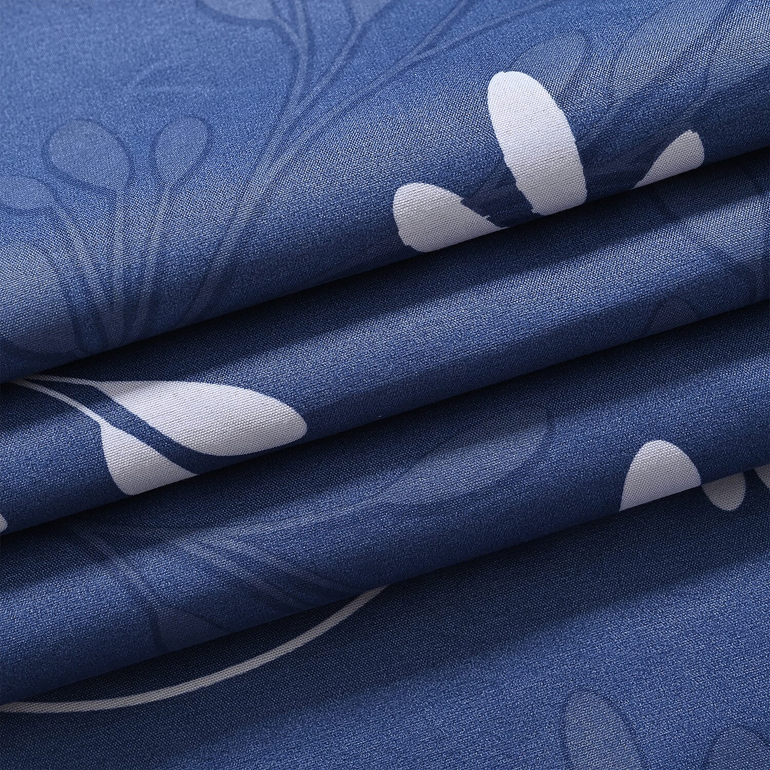 Hush Haven 6 Piece Digital Floral Print Duvet Cover Set - Inc. 1 Duvet Cover, 1 Fitted Sheet with 2 Housewife - 2 Oxford Pillowcases (King) - Blue