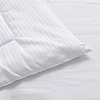 THE OPULENT LUXURY - Hush Haven 6-Piece Summer Striped Comforter Set - inc Comforter, Fitted Sheet, 2xHousewife - 2xOxford Pillowcase (200 x 200cm) - White