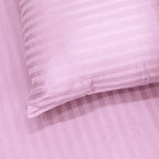 THE OPULENT LUXURY -Hush Haven 6-Piece Summer Striped Comforter Set - inc Comforter, Fitted Sheet, 2xHousewife - 2xOxford Pillowcase (King, 225 x 220cm) - Pink