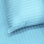 Hush Haven 6-Piece Summer Striped Comforter Set - inc Comforter, Fitted Sheet, 2xHousewife - 2xOxford Pillowcase (200 x 200cm) - Teal