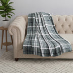 Hush Haven Ultra Soft Designer Inpired  Double Layer SHERPA Blanket (150 x 200 cm) -Green