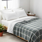 Hush Haven Ultra Soft Designer Inpired  Double Layer SHERPA Blanket (150 x 200 cm) -Green