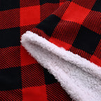 Hush Haven Ultra Soft Designer Inpired  Double Layer SHERPA Blanket (150 x 200 cm) - Black - Red
