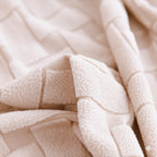 Hush Haven Checkered Super Soft Micro Luxury Blanket 270 GSM (200 x 150 cm) - Cream