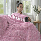 Hush Heaven 100% Soft Cotton Diamond Weaved Throw Blanket (200x150cm) - Dark Pink