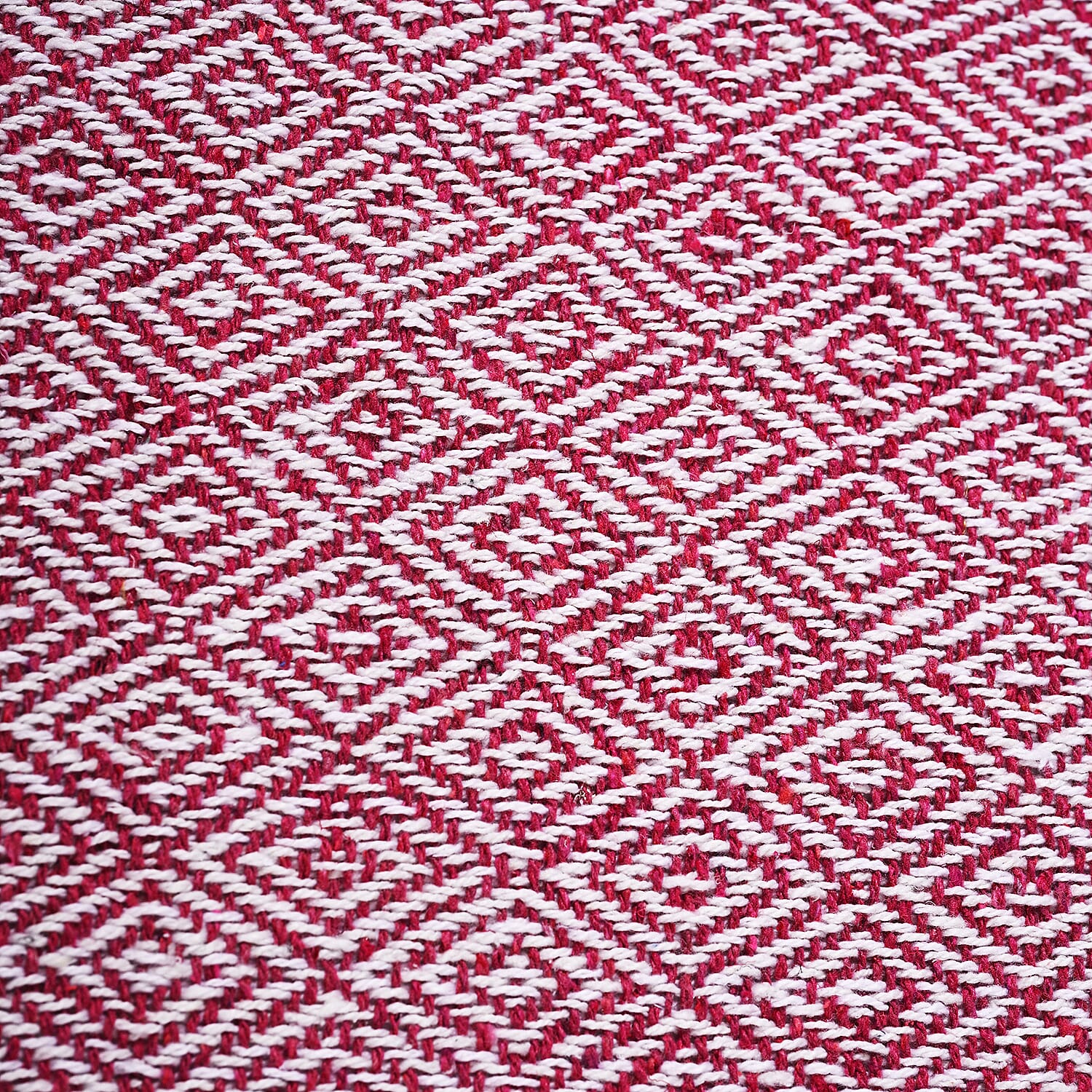 Hush Heaven 100% Soft Cotton Diamond Weaved Throw Blanket (200x150cm) - Dark Pink