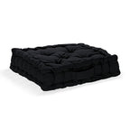 Hush Heven Set of 2 100% Cotton Floor Cushions (40 x 40 x 8cm) - Black