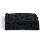 Hush Heven Set of 2 100% Cotton Floor Cushions (40 x 40 x 8cm) - Black