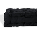 Hush Heven Set of 2 100% Cotton Floor Cushions (40 x 40 x 8cm) - Black