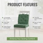 Hush Heven Set of 2 100% Cotton Floor Cushions (40 x 40 x 8cm) - Green
