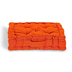 Hush Haven Set of 2 100% Cotton Floor Cushions (40 x 40 x 8cm) - Orange