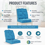 Hush Haven Set of 2 100% Cotton Floor Cushions (40 x 40 x 8cm) - Turquoise