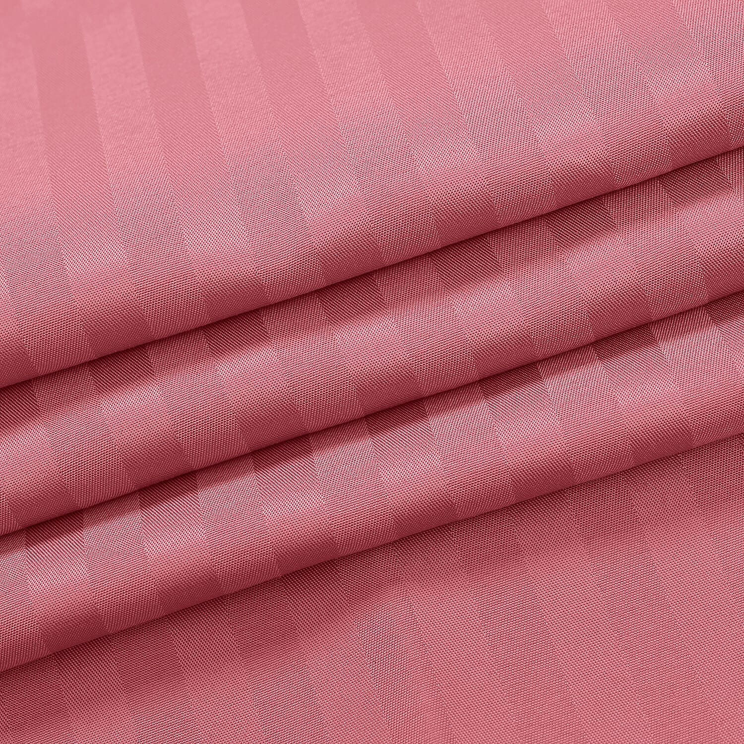 6 Piece Striped Cotton Duvet Cover Set - Includes 4 Pillowcases, 1 Fitted Sheet - 1 Duet Cover - Pink Double