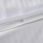 6 Piece Striped Cotton Duvet Cover Set - Includes 4 Pillowcases, 1 Fitted Sheet - 1 Duvet Cover (Double) - Cream
