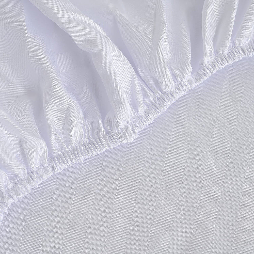 6 Piece Striped Cotton Duvet Cover Set - Includes 4 Pillowcases, 1 Fitted Sheet - 1 Duvet Cover (Double) - Cream