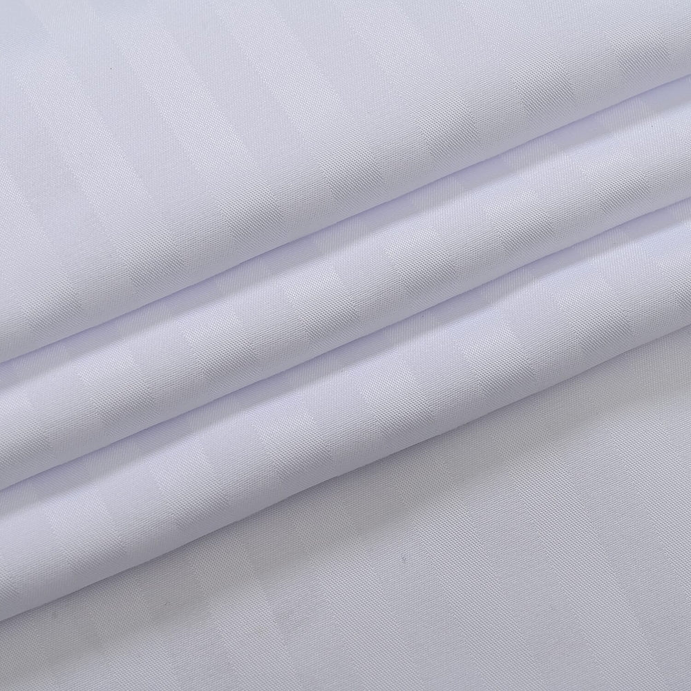 6 Piece Striped Cotton Duvet Cover Set - Includes 4 Pillowcases, 1 Fitted Sheet - 1 Duvet Cover (Double) - Cream