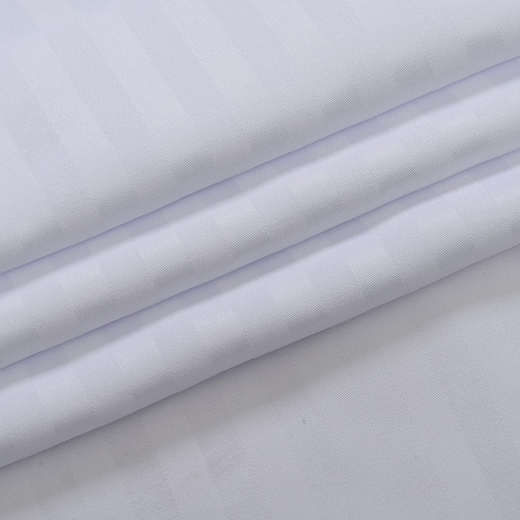 6 Piece Striped Cotton Duvet Cover Set - Includes 4 Pillowcases, 1 Fitted Sheet - 1 Duvet Cover (Double) - Cream