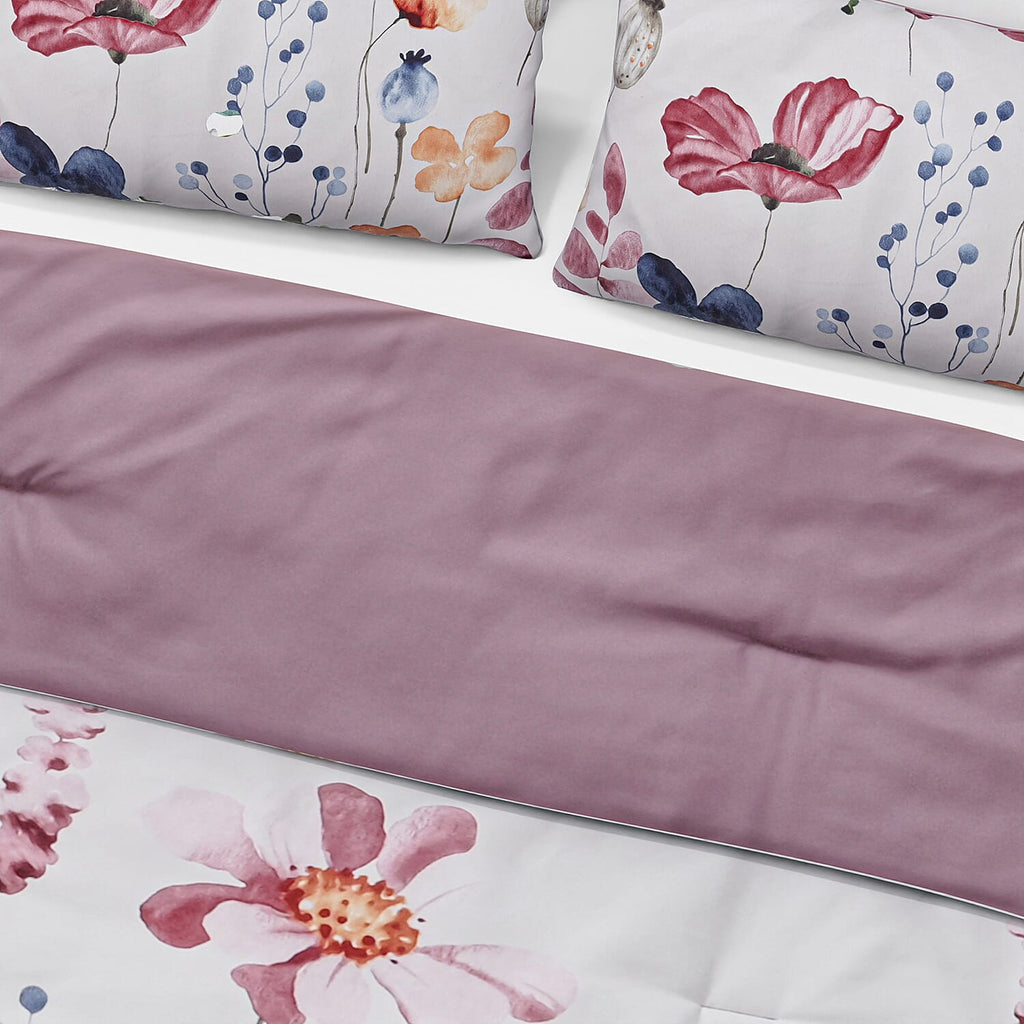 Hush Haven- Set of 3 Flower Printed Comforter Set (Size Double) - Pink