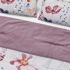 Hush Haven- Set of 3 Flower Printed Comforter Set (Size Double) - Pink