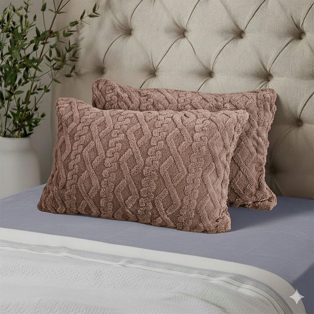 Hush Haven Jacquard Solid Comforter and Duvet (Size 200x1 cm) - Brown & White