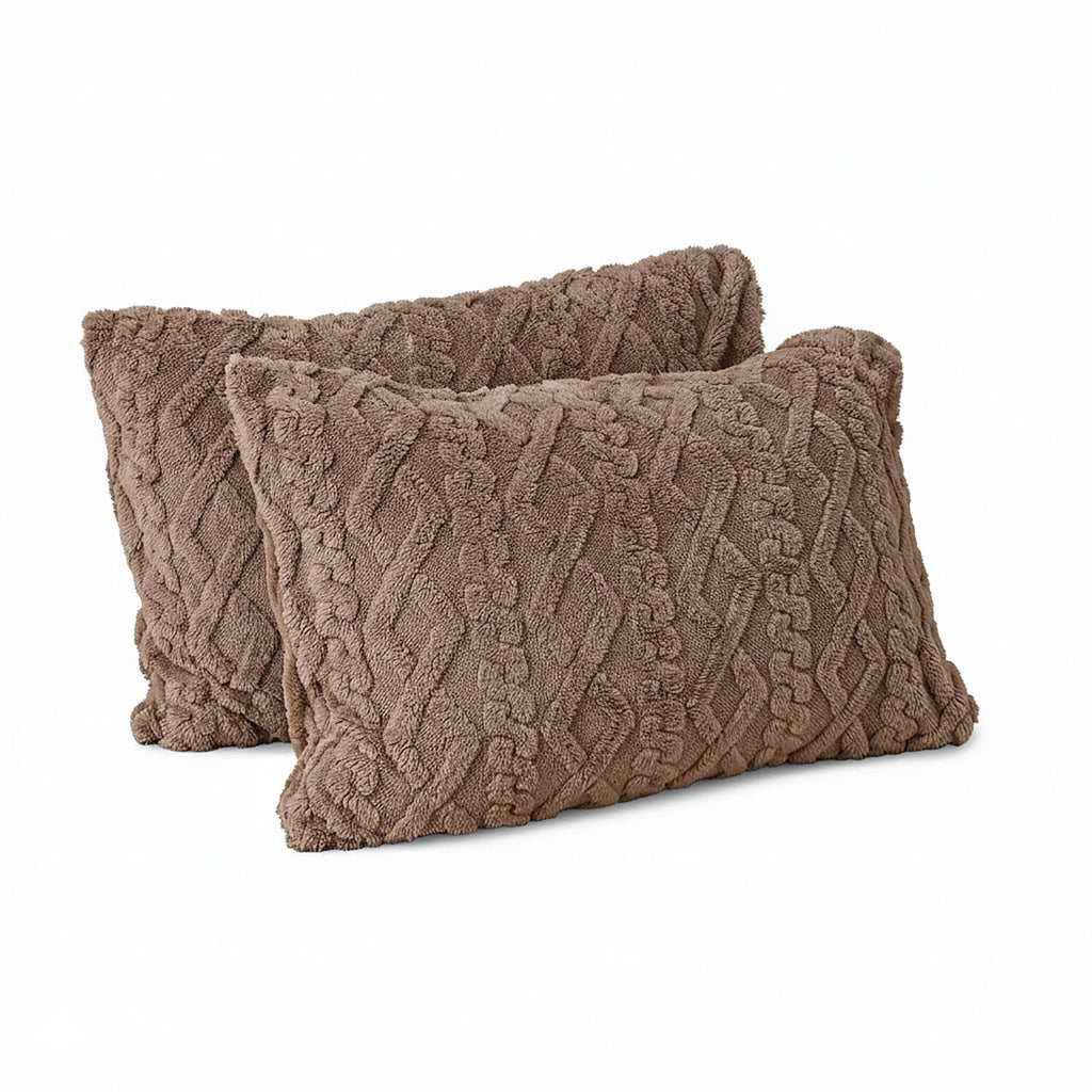 Hush Haven Jacquard Solid Comforter and Duvet (Size 200x1 cm) - Brown & White
