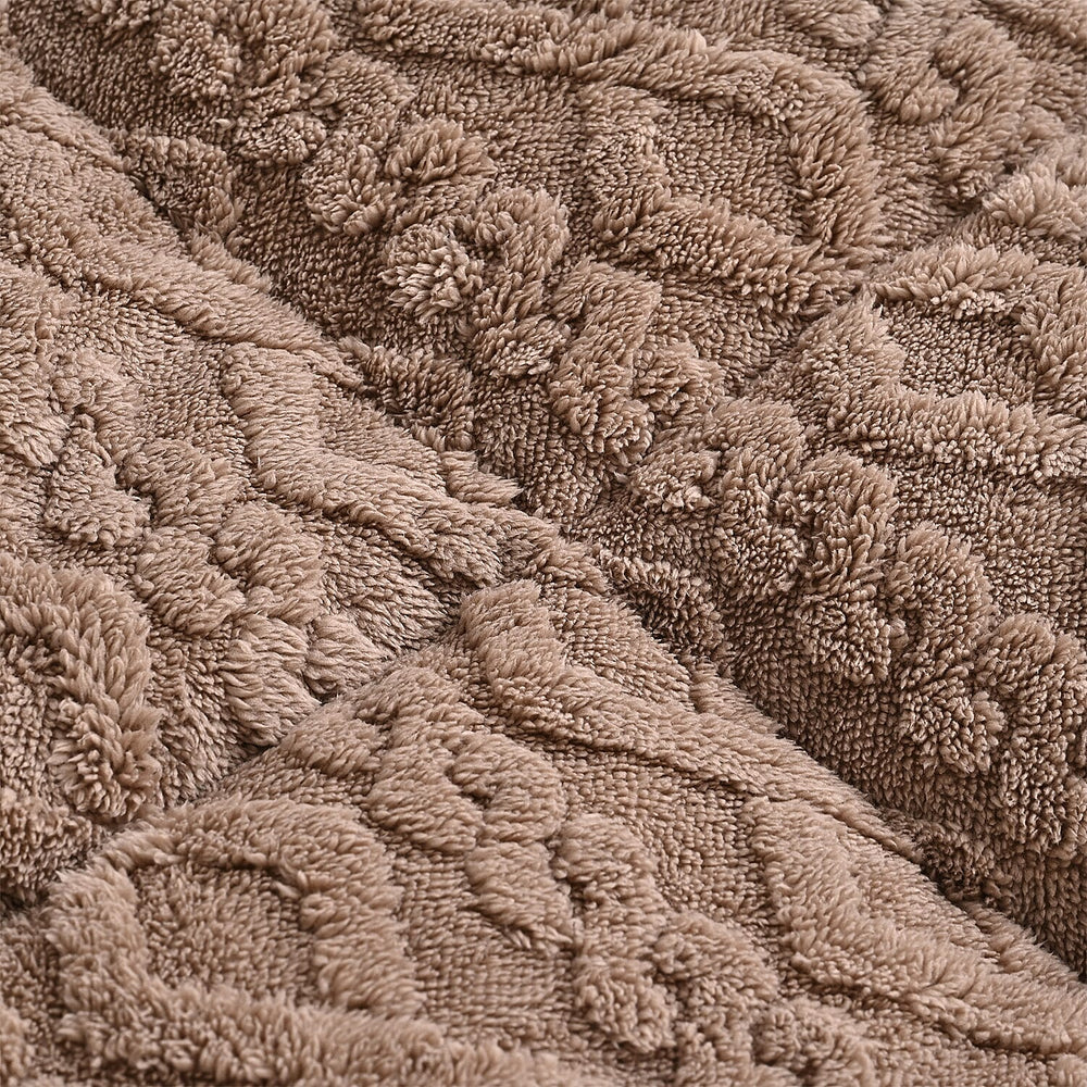 Hush Haven Jacquard Solid Comforter and Duvet (Size 200x1 cm) - Brown & White