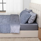 Hush Haven Jacquard Solid Comforter and Duvet (Size 200x1 cm) - Grey & White