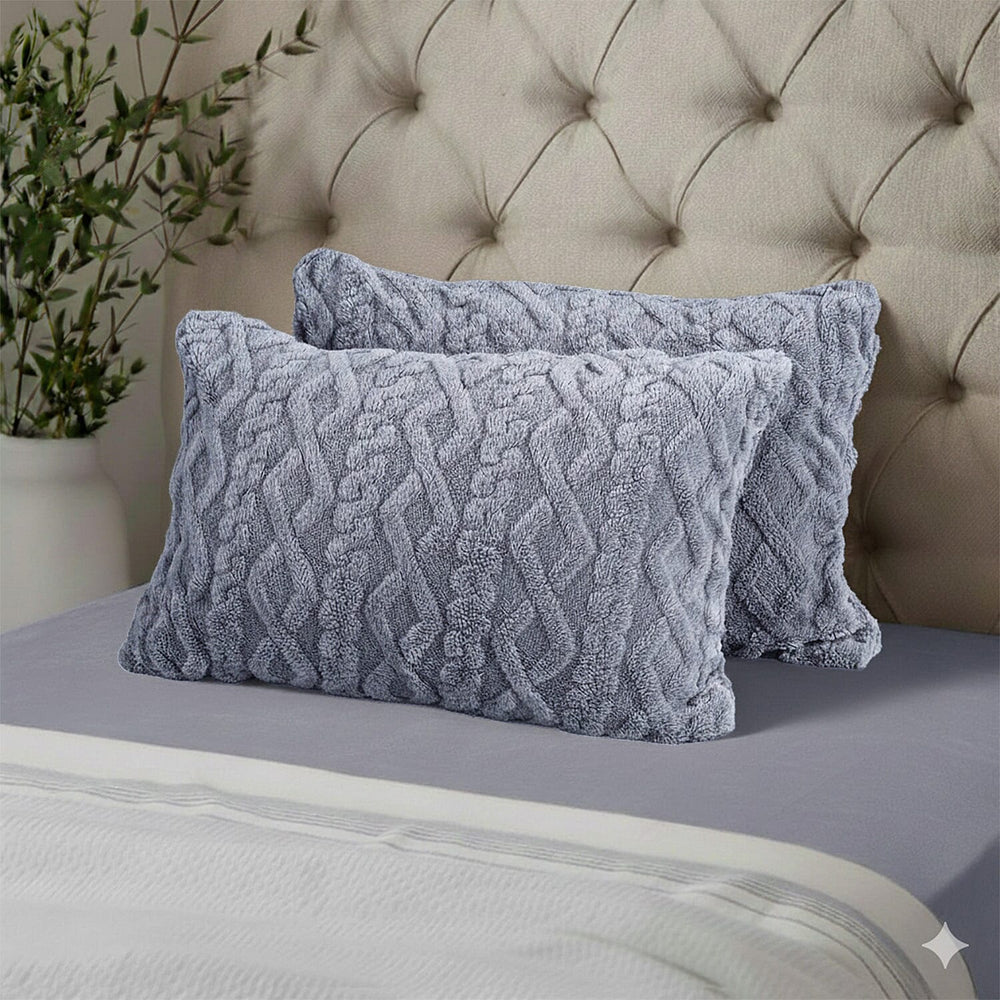 Hush Haven Jacquard Solid Comforter and Duvet (Size 200x1 cm) - Grey & White