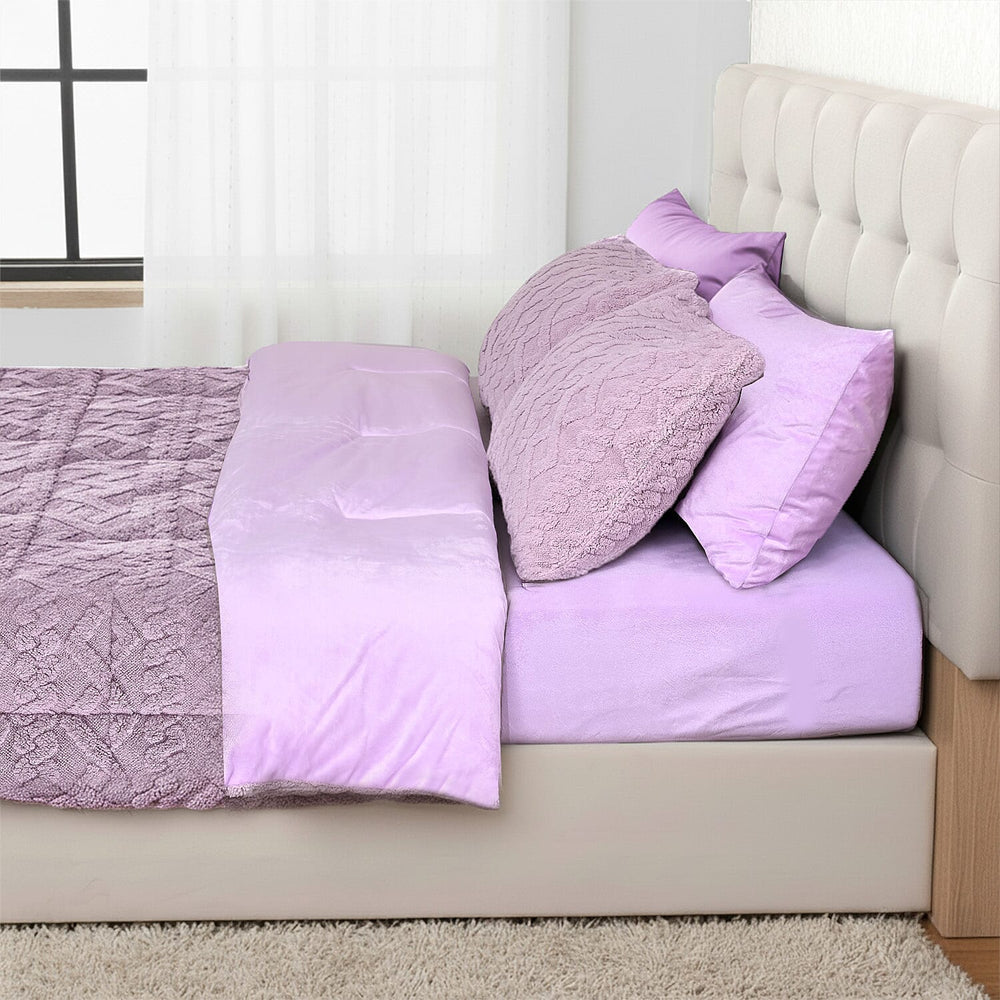 Hush Haven Jacquard Solid Comforter and Duvet (Size 200x1 cm) - Pink & White
