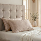 Hush Haven 100% Mulberry Silk Duvet Cover - Two Pillowcases Set with Mother of Pearl Buttons (225 x 220cm) - Grey