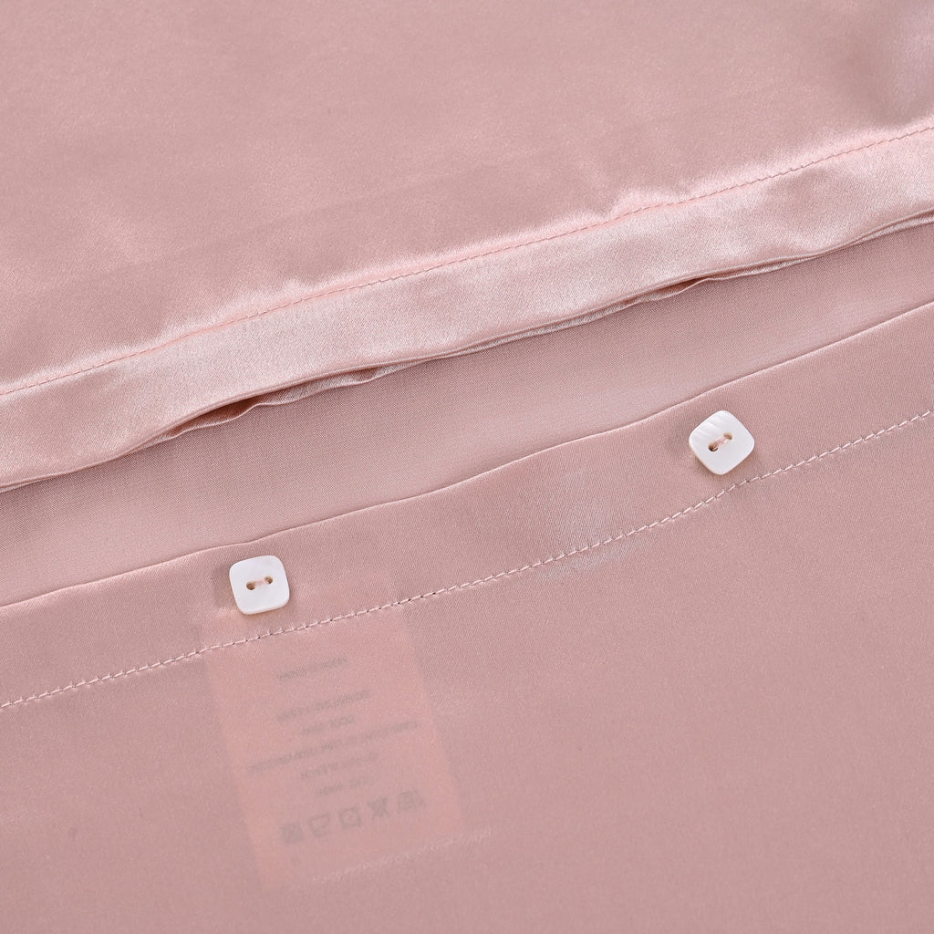 Hush Haven 100% Mulberry Silk Pillowcase with MOP Button (50x75 cm) - Light pink