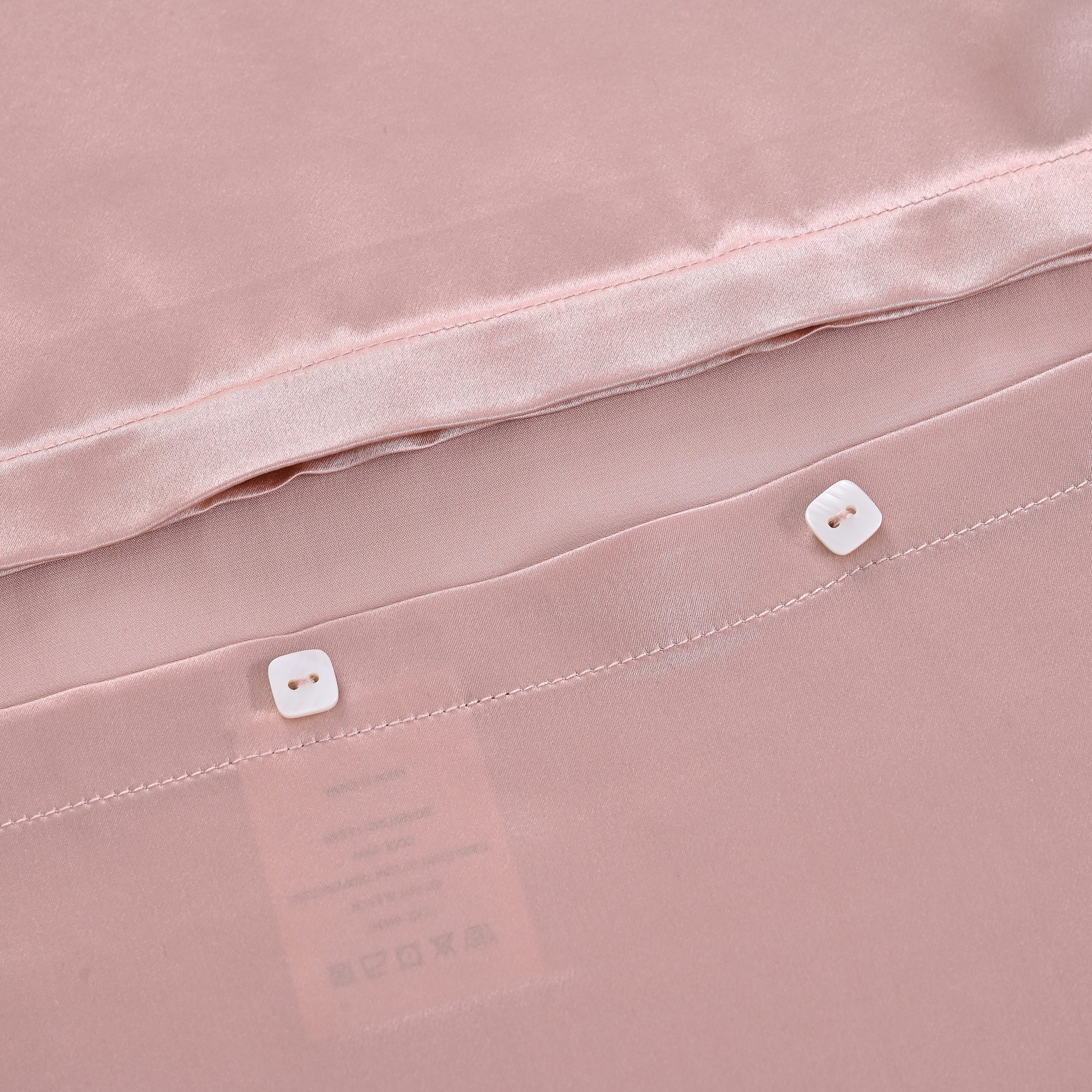 Hush Haven 100% Mulberry Silk Pillowcase with MOP Button (50x75 cm) - Light pink