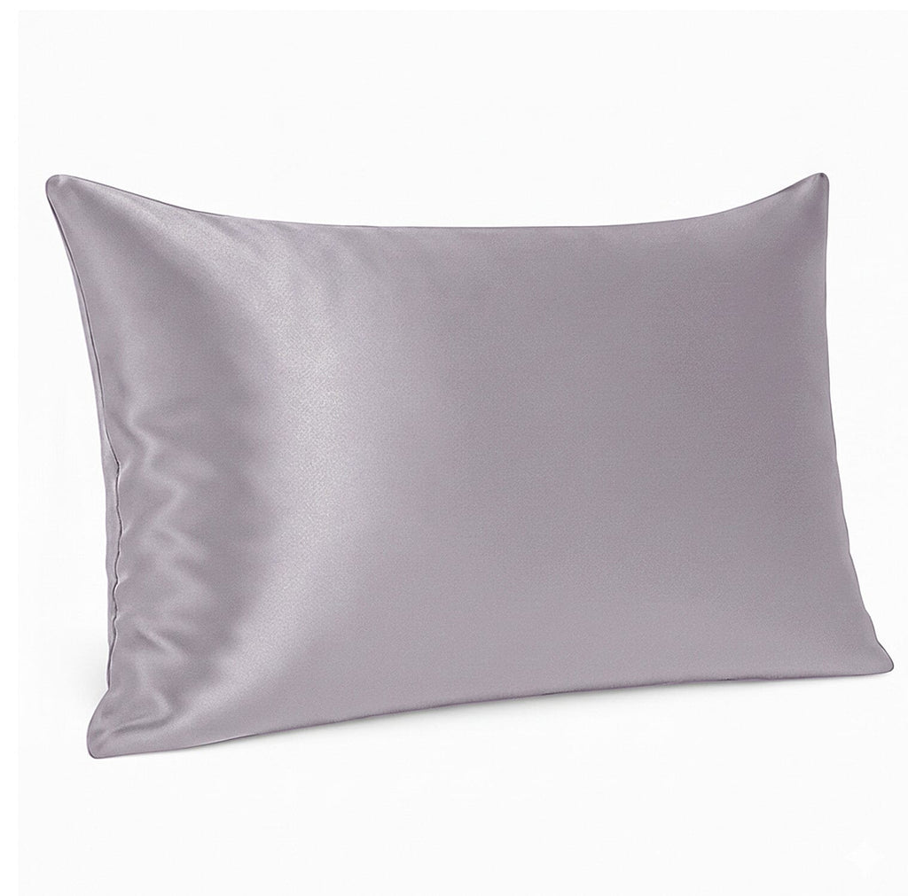 Hush Haven 100% Mulberry Silk Pillowcase with MOP Button (50x75 cm) - Silver Grey